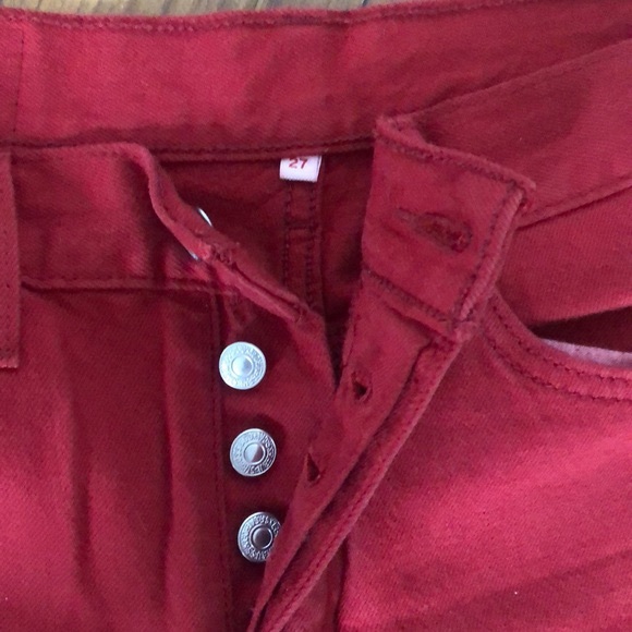 Cherry Red Levi’s Wedgie Jeans - Picture 5 of 9
